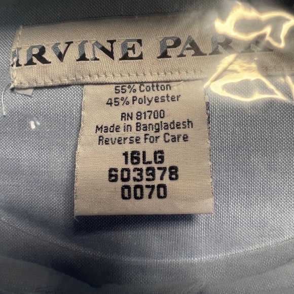 Irvine Park Oxford Long Sleeve Shirt with Button Down Collar sleeve 34/35 inch - Picture 14 of 16